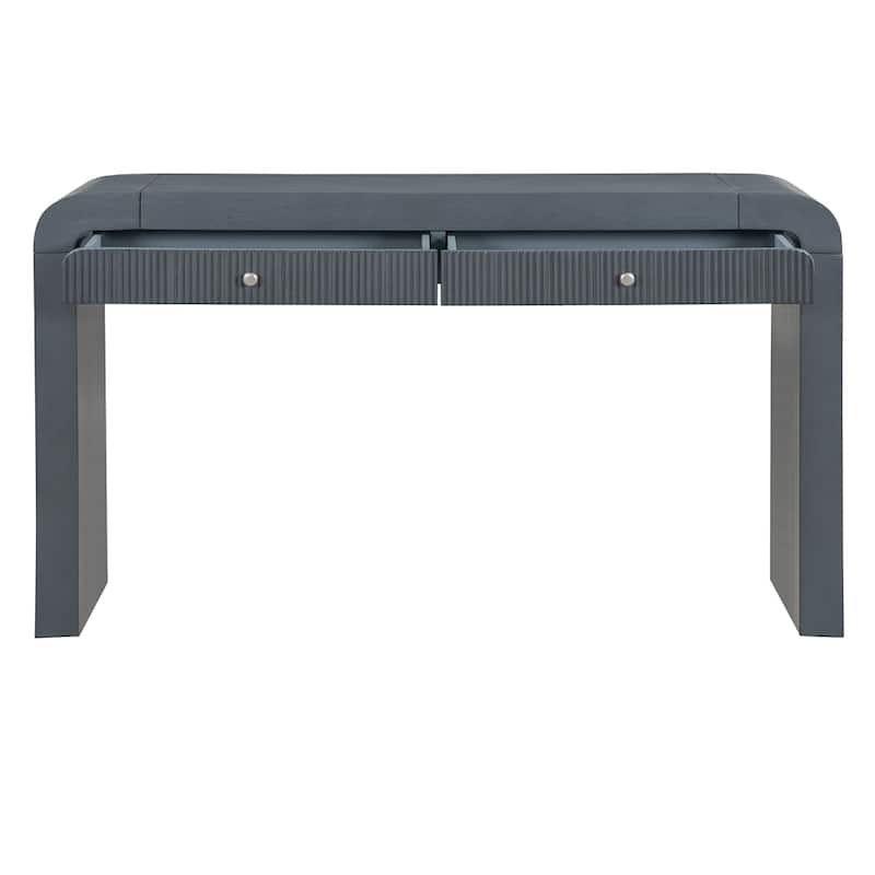 Entryway Table Console Table with Fluted 2-Drawer Rustic Sofa Table
