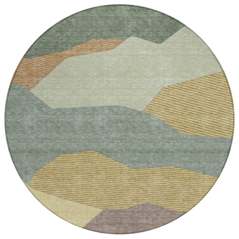 Machine Washable Indoor/ Outdoor Modern Dacono Chantille Rug