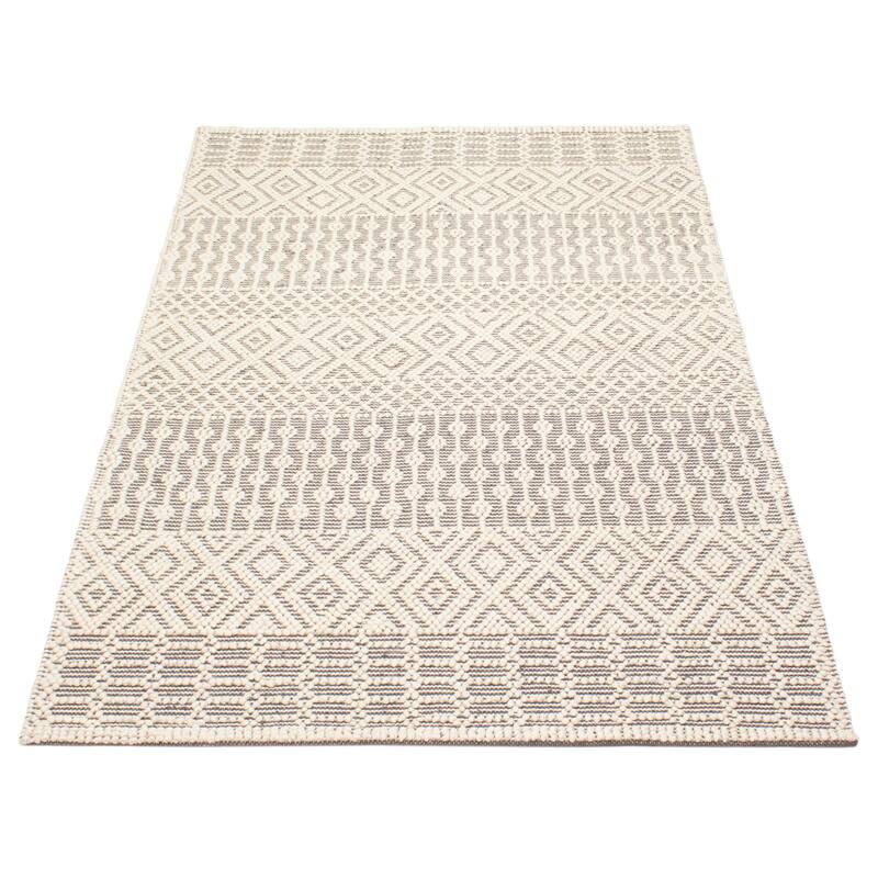 ECARPETGALLERY Braid weave Sienna Cream Wool Rug - 5'2 x 8'0