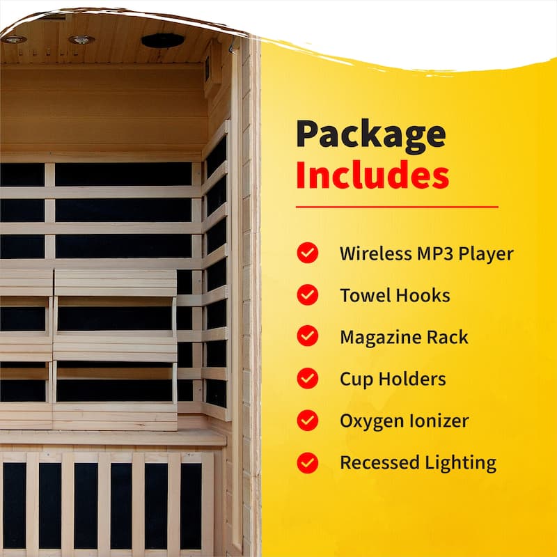 HeatWave Coronado 2-Person Hemlock Infrared Sauna with 6 Carbon Heaters