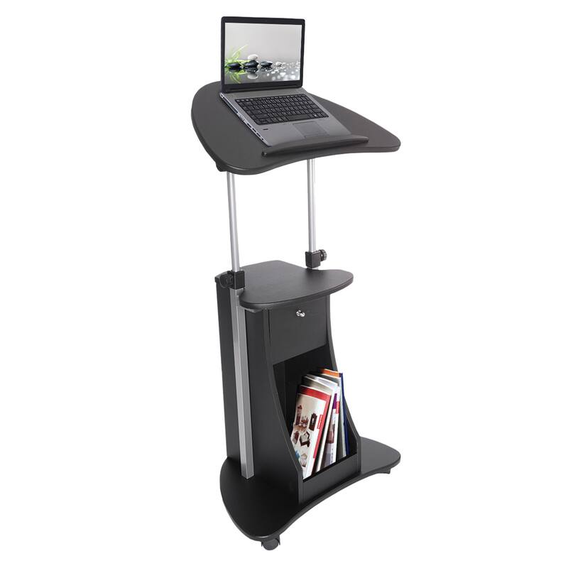 SittoStand Rolling Adjustable Laptop Cart With Storage Bed Bath