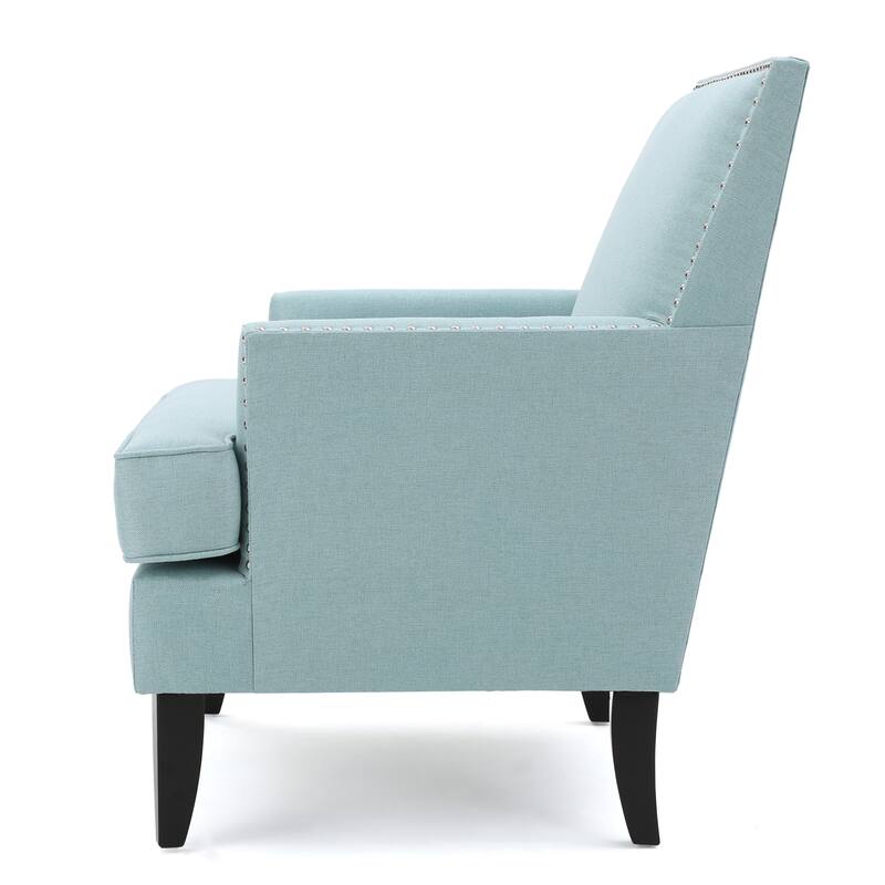 Roomfitters Upholstered Club Chair with Nailhead Trim, Modern Accent Armchair Featuring Cushioned Seat