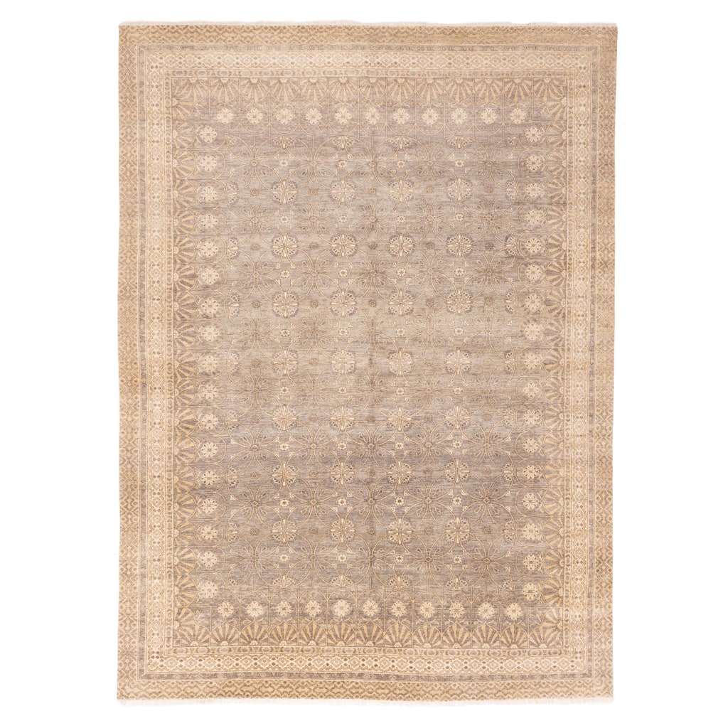 ECARPETGALLERY Hand-knotted Mirzapur Dark Grey Wool Rug - 8'11 x 12'0