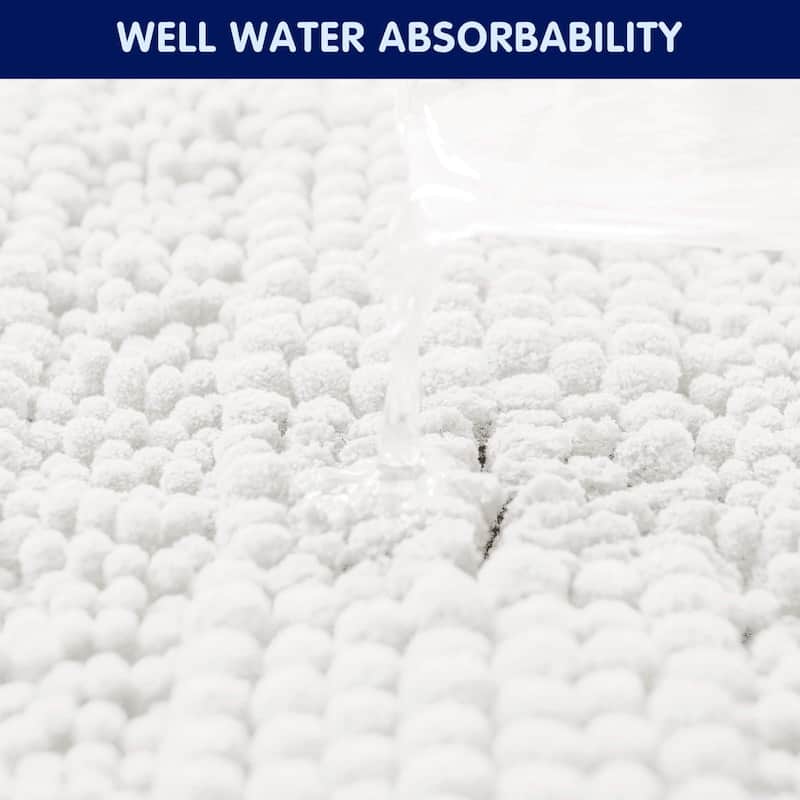 Subrtex Super Soft Absorbent Braided Bathroom Mats Chenille Bath Rugs