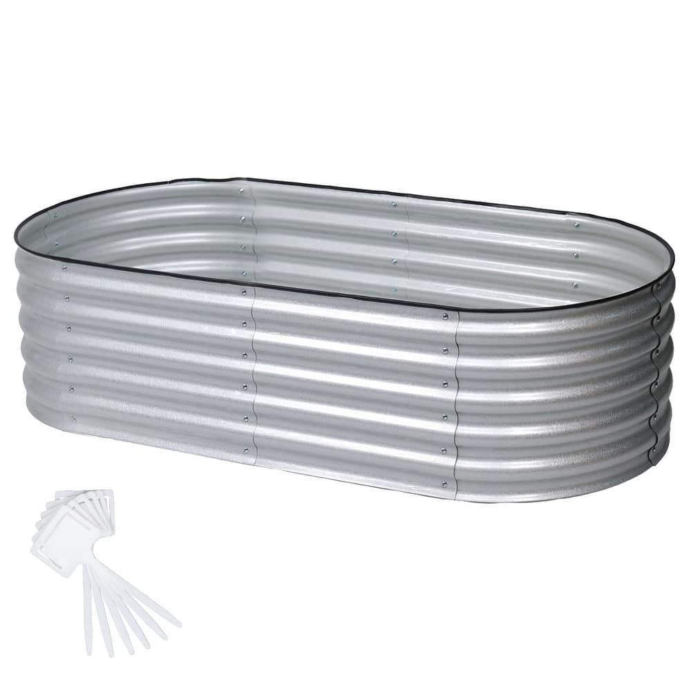 Aoodor 4 in 1 Modular Aluzinc Metal Raised Garden Bed - Outdoor Garden Planter Box for Vegetable, Flower, Herb