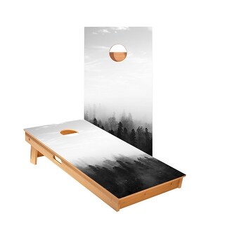 Black And White Forest Cornhole Boards