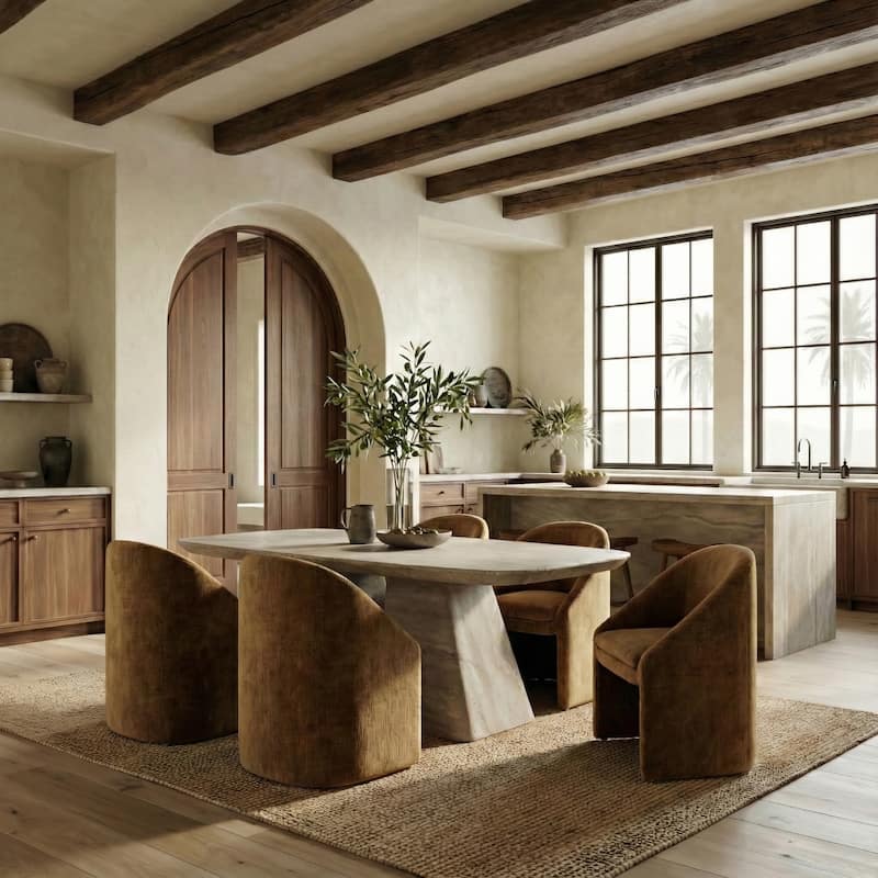 SAFAVIEH Couture Kagan Chenille 19-inch Dining Chair - 26"W x 24"D x 31"H - Amber