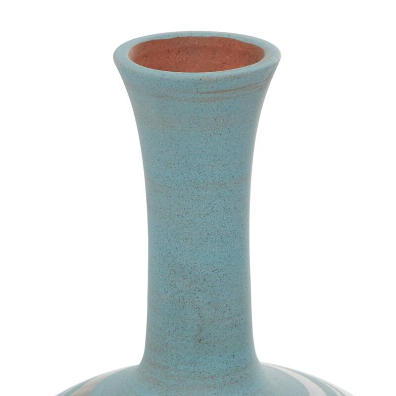 Ceramic Vase with Blue Tops - Pink - Roche River Decor