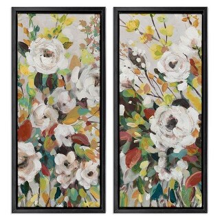 Stupell Bright Cottage Gardens Framed Floater Canvas Wall Art Design By ...