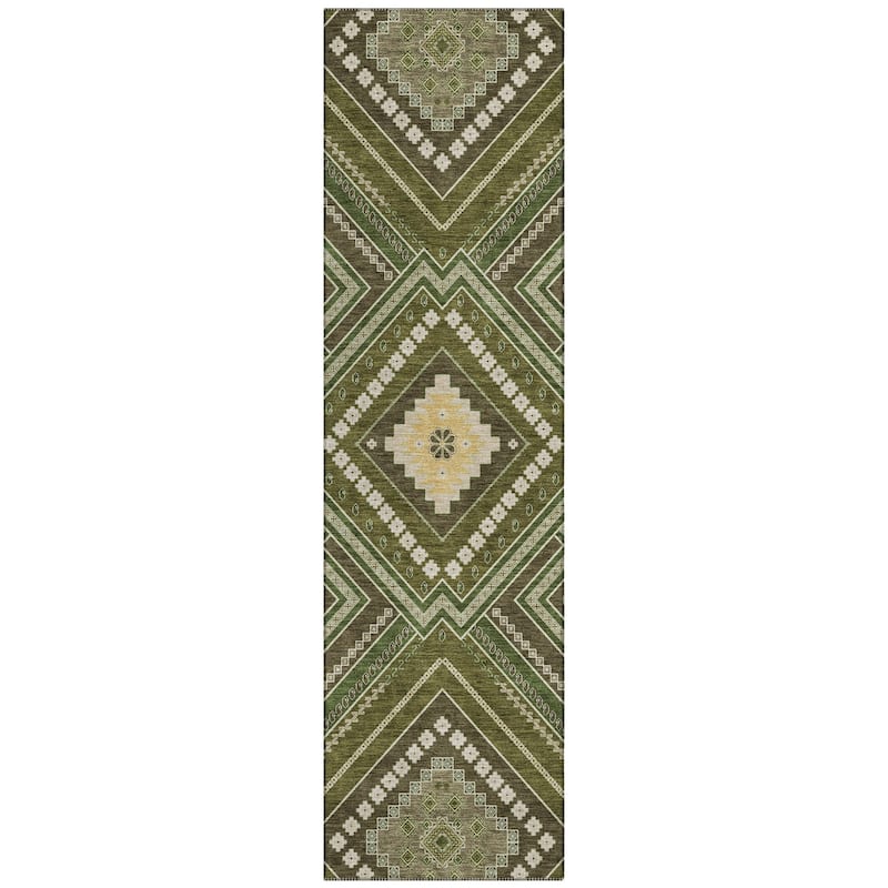 Machine Washable Indoor/ Outdoor Global Boho Chantille Rug
