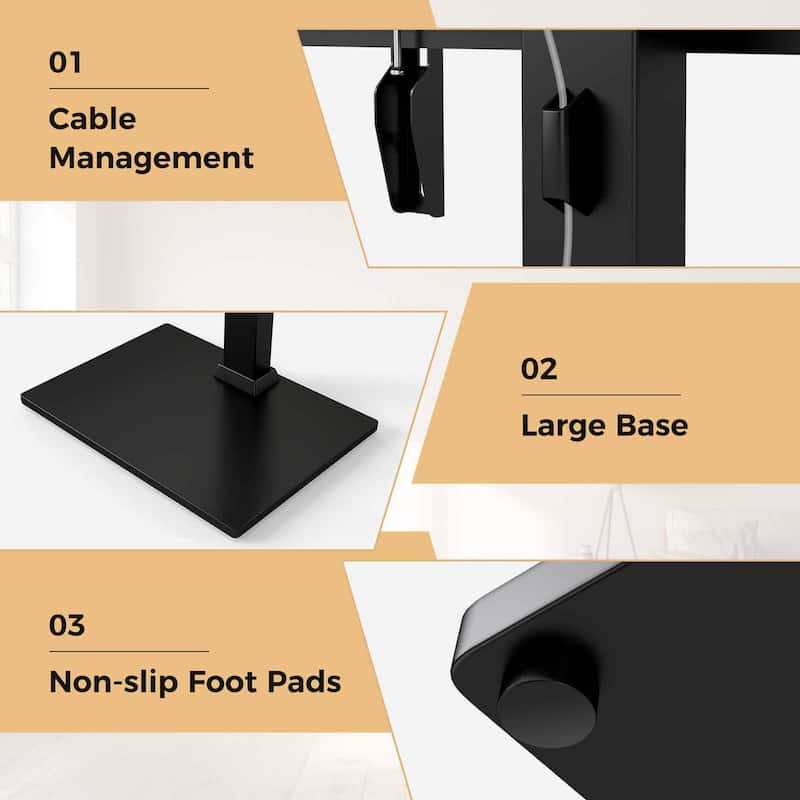 Costway Floor TV Stand with Power Outlet Height Adjustable Tall TV - See Details