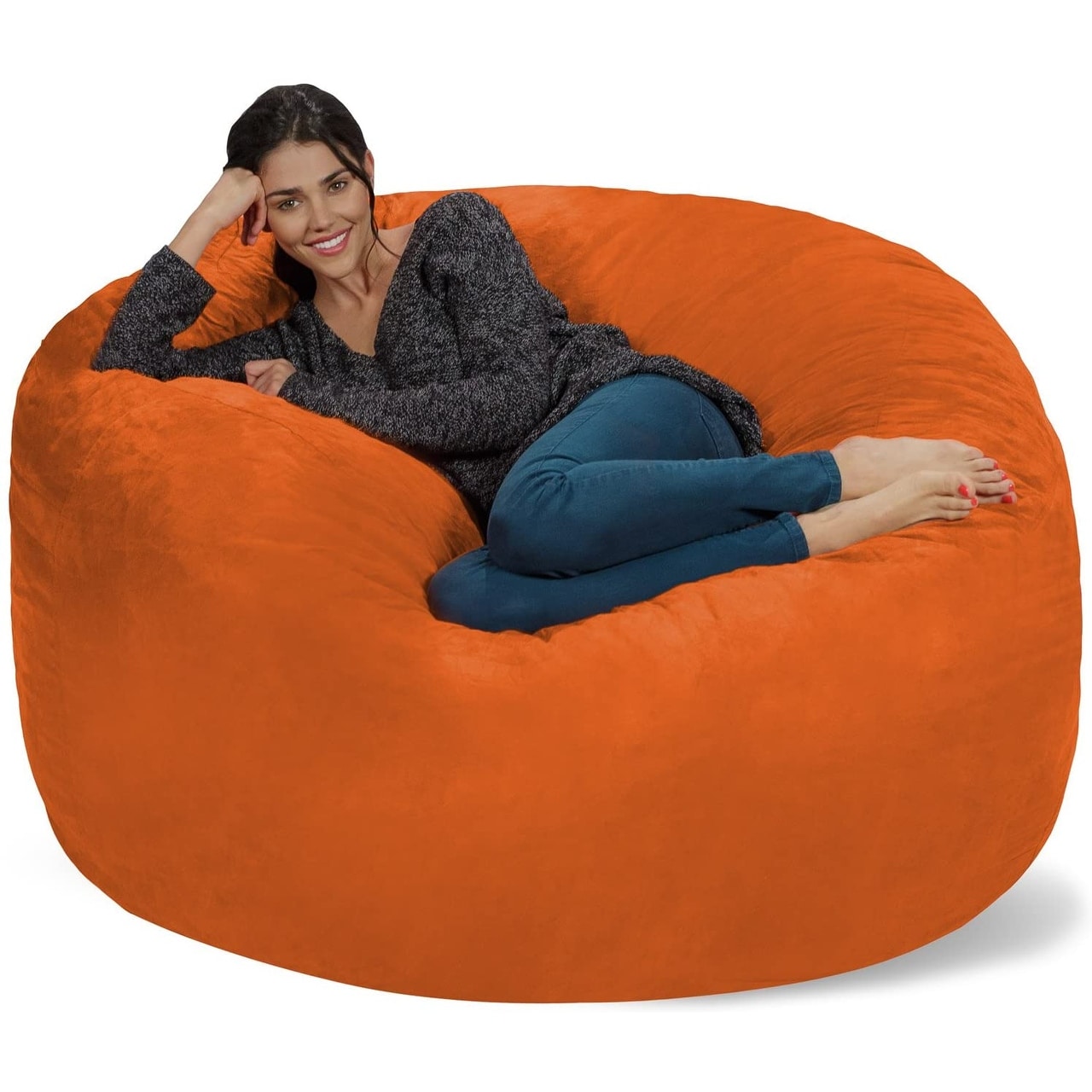 5/6FT Giant Bean Bag Sofa Memory Living Room Chair Microsuede Soft