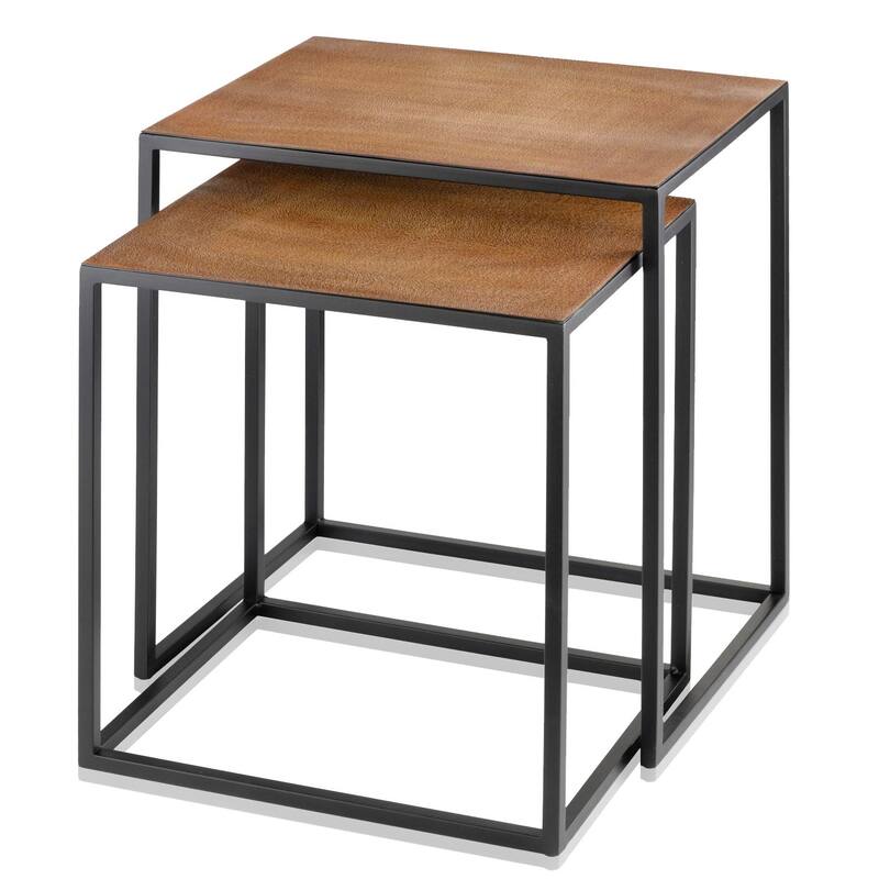 HomeRoots 22" Black And Brown Resin End Table - 19.75' X '22' X '14
