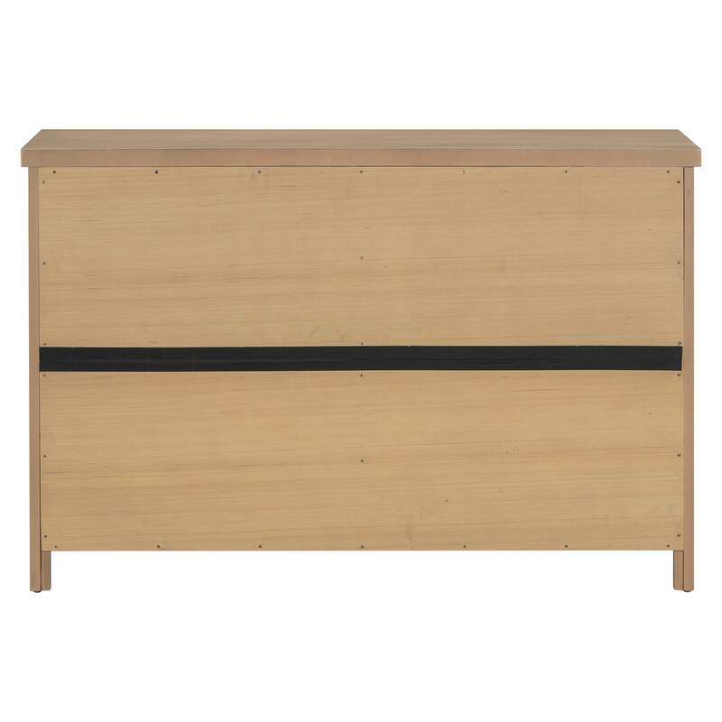 4-Door Wooden Sideboard Cabinet, Large Capacity Kitchen Buffet Cabinet, Entryway Table with Adjustable Shelves