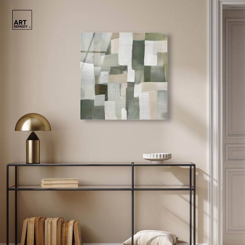 Pale Jade Green I Acrylic by Art Remedy, Ready to Hang