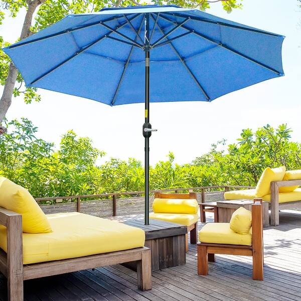 10 hanging umbrella patio sun shade BLUU 10 FT Patio Offset Umbrella Outdoor Cantilever Umbrella Hanging U
