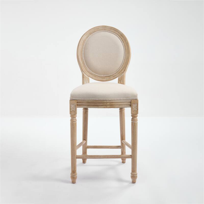 Dining Chairs Set of 2, Upholstered Chairs with Round Back, Wire Drawing and Carving Techniques,Disassemblable