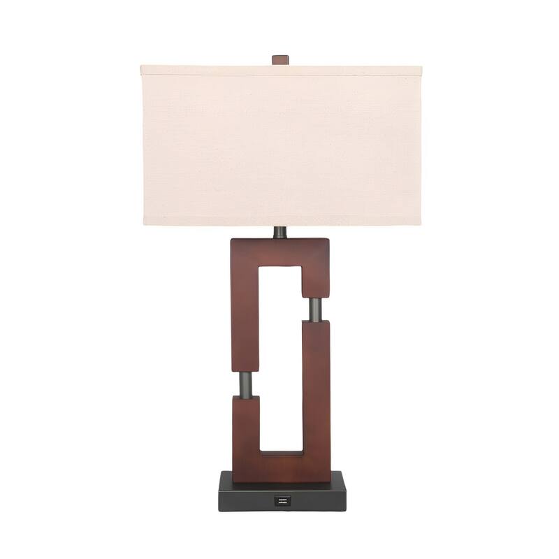 26-inch Wood Table Lamps For Living Room/Bedroom Set of 2