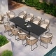 preview thumbnail 1 of 23, 7/11PC Outdoor Aluminum Expandable Patio Dining Sets Extension Table with Rattan Chair 11PC-BeigeChairs