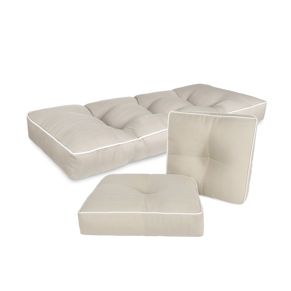 three piece wicker cushion set