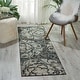 preview thumbnail 4 of 12, Nourison Maxell Modern Distressed Floral Mosaic Area Rug 2'2" x 7'6" Runner - Ivory/Charcoal - Runner/Rectangle