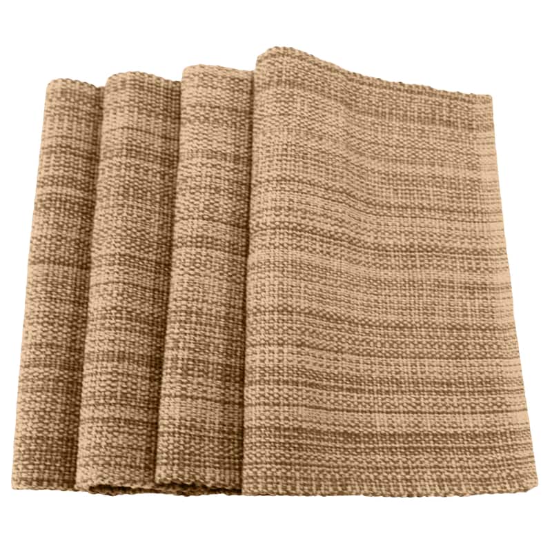 Fabstyles Casual Classic Set of 4 Thick Cotton Heavyweight Placemats - Set of 4 - Mocha