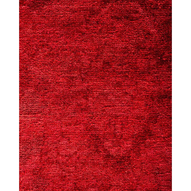 Overton Hand Knotted Wool Vintage Inspired Modern Contemporary Overdyed Red Area Rug - 11' 10" x 14' 9"