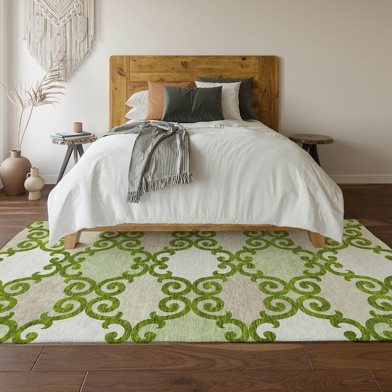 Premium Washable Super Soft Ornate Scroll Mayfield Rug