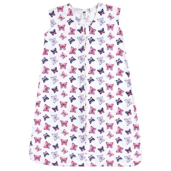 slide 1 of 1, Hudson Baby Infant Girl Cotton Sleeveless Wearable Sleeping Bag, Sack, Blanket, Butterflies 0-6 Months - Butterflies