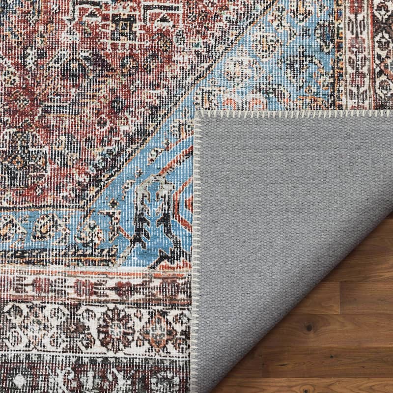 Well Woven Lotus Menda Vintage Medallion Machine Washable Area Rug