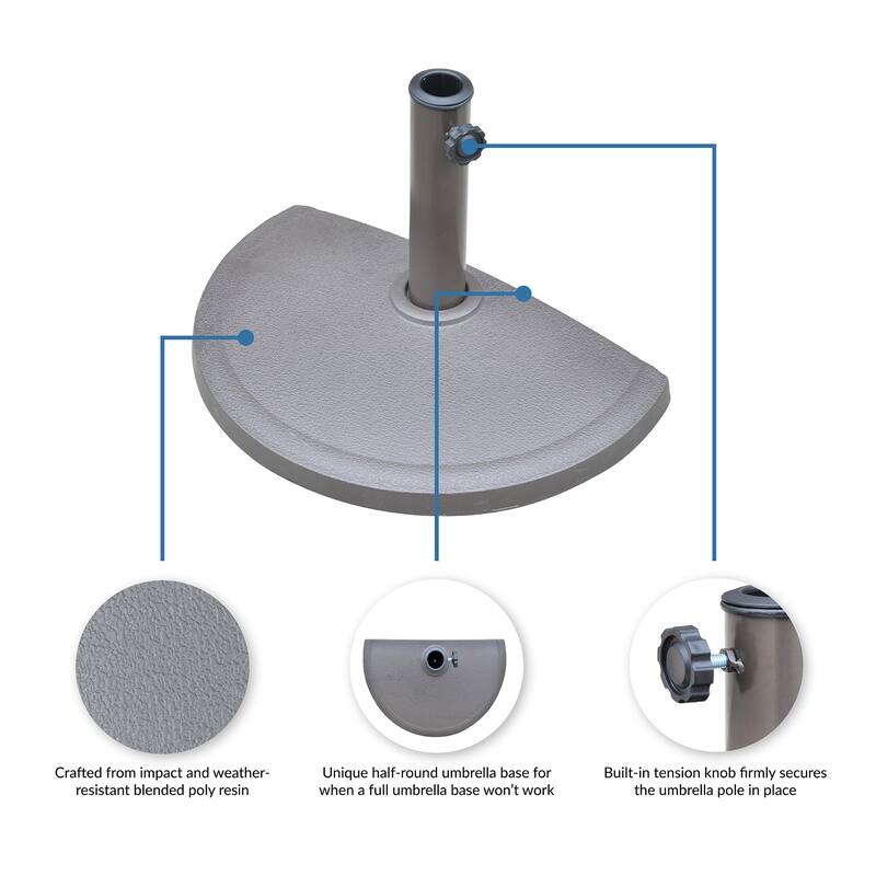 Island Umbrella 20-lb Resin Half Round Umbrella Base