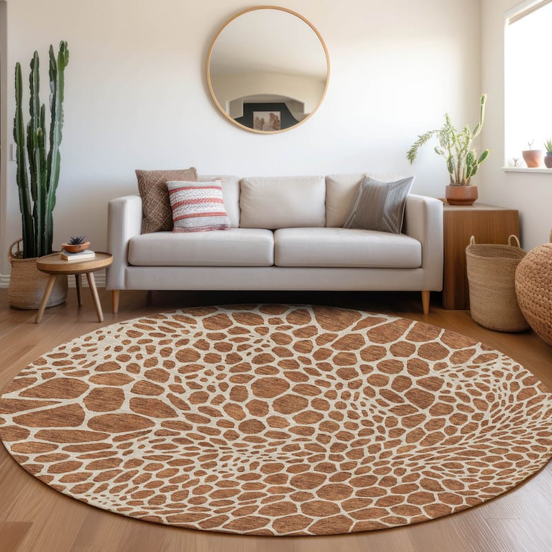 Machine Washable Indoor/ Outdoor Chantille Animal Print Rug