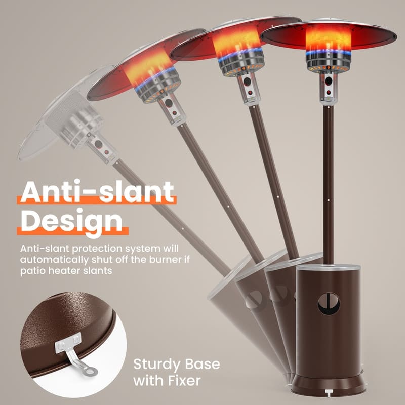 48000 BTU Propane Standing Patio Heater with Cover - N/A