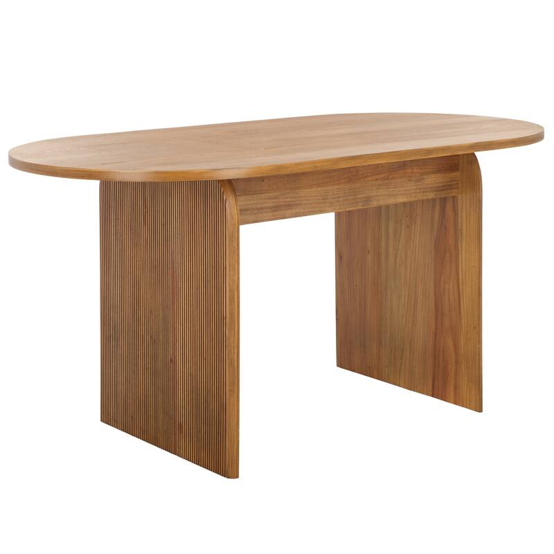 SAFAVIEH Norene Ribbed Dining Table - 62 In. W x 31.5 In. D x 30 In. H - 62"W x 32"D x 30"H