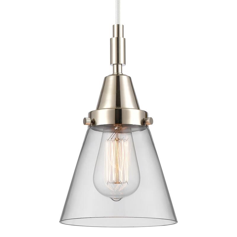 Innovations Lighting 447-1P-G62 Cone 6" Wide Mini Pendant with Clear - Polished Nickel