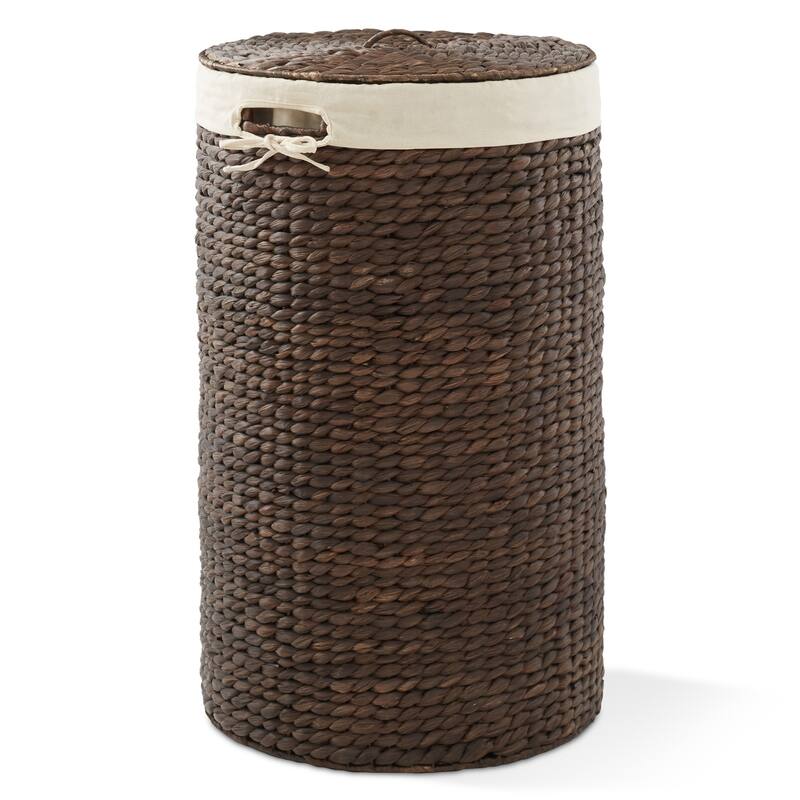 Round Laundry Hamper Basket with Lid and Liner for Clothes