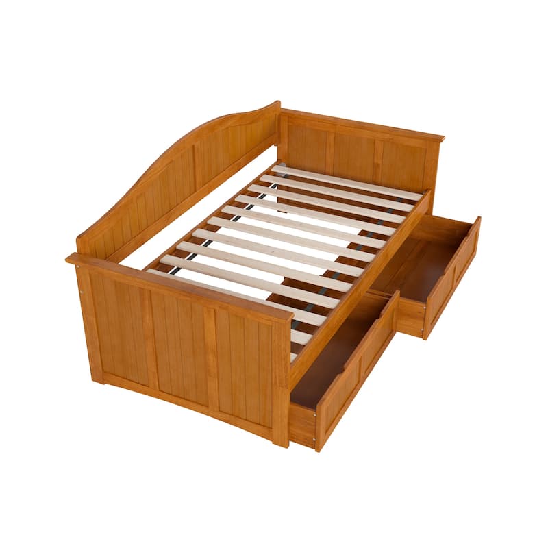 Nantucket Twin Wood Daybed with Set of 2 Drawers