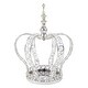 preview thumbnail 11 of 17, Crystal Bead Crown Decor Centerpiece Accent Piece Tabletop with Mirror 11" H x 9" D - Silver