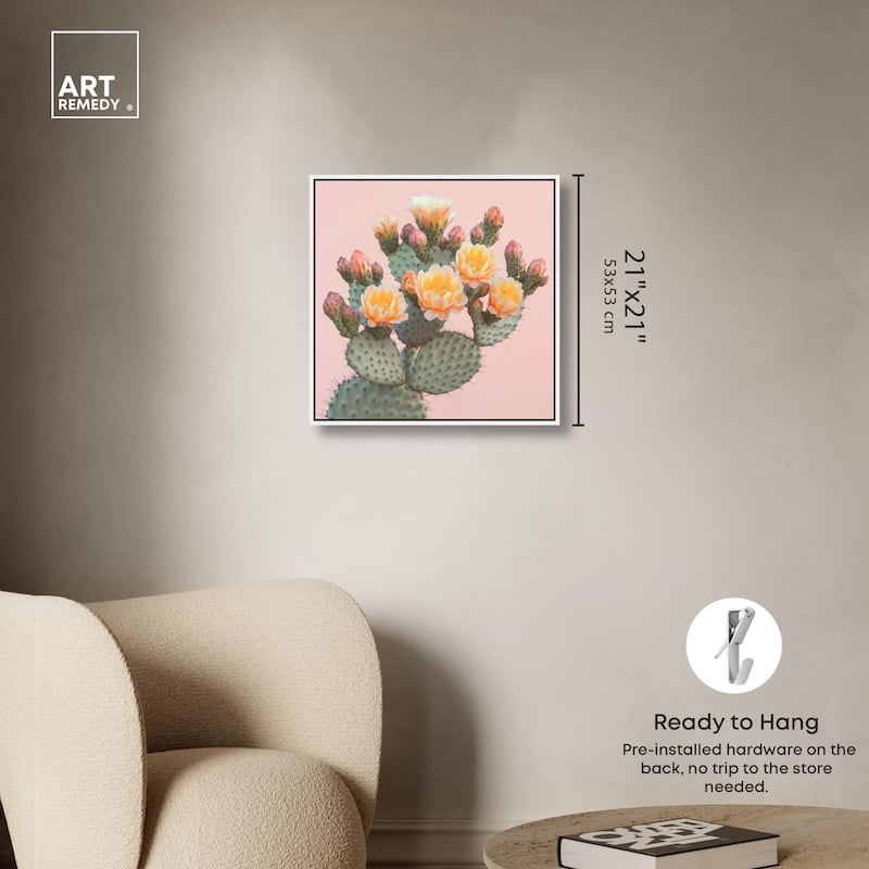 Pink and Prickly Canvas by Art Remedy