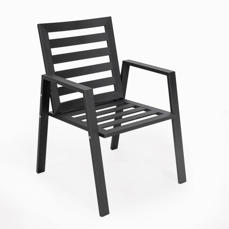 Chelsea 5-Piece Aluminum Outdoor Dining Set 48 in. Round Table and 4 Dining Armchair w/ Cushions
