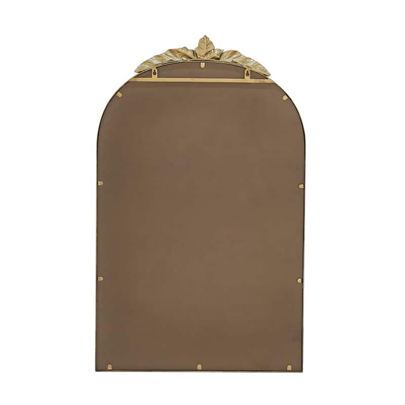 Arched Wall Mirror with Gold Metal Frame