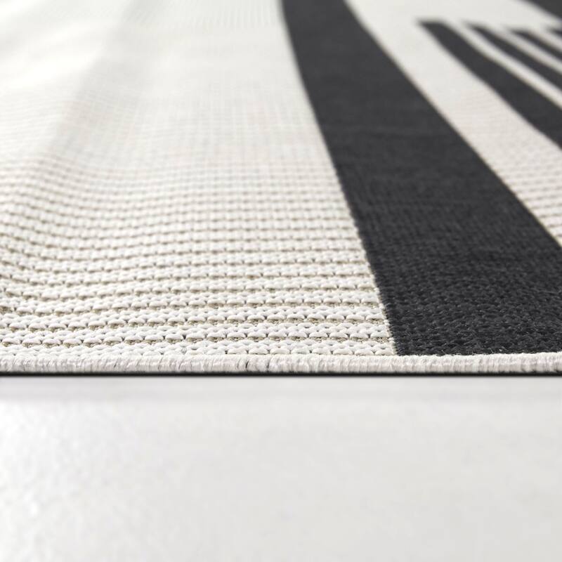 Massimo Modern Plaid Stripe Indoor/Outdoor Area Rug