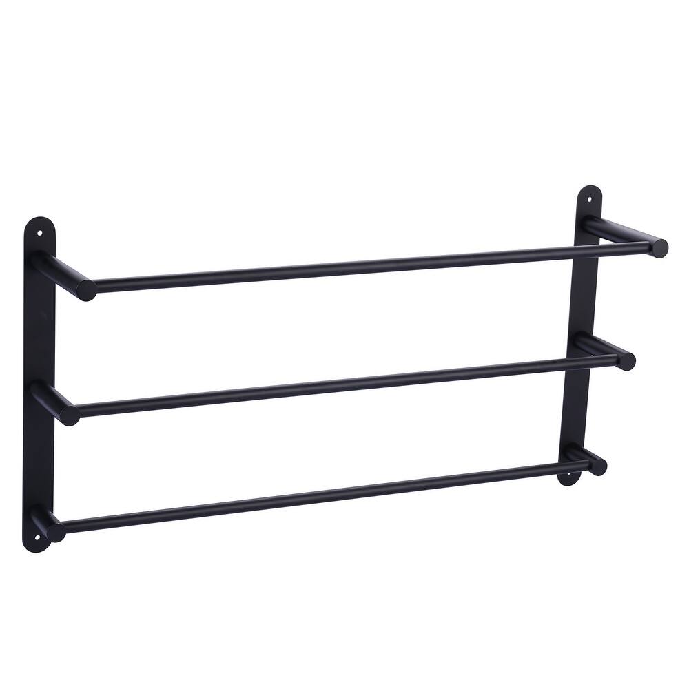 WOWOW 3-Tier Wall Mounted Towel Rack in Brushed Nickel