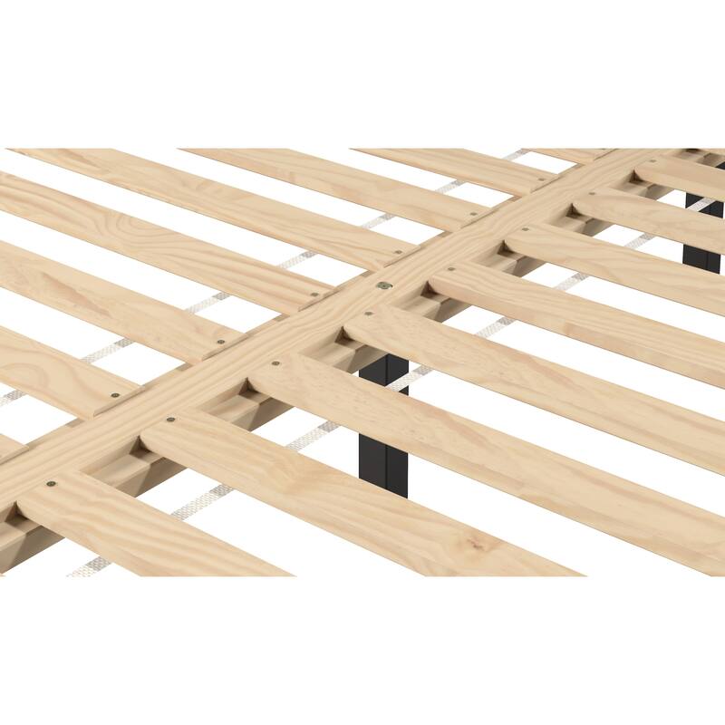 Solid Wood Platform Bed with Storage and Dual-Zone Support