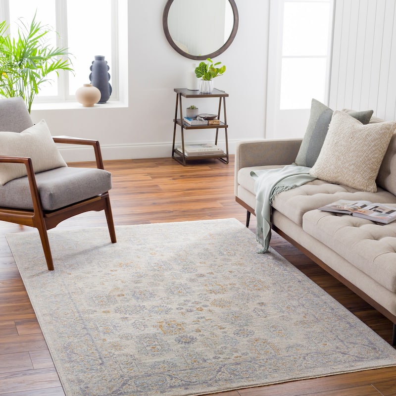 Livabliss Traditional Avant Garde Medallion Area Rug - 9' x 12'2" - Cream/Grey