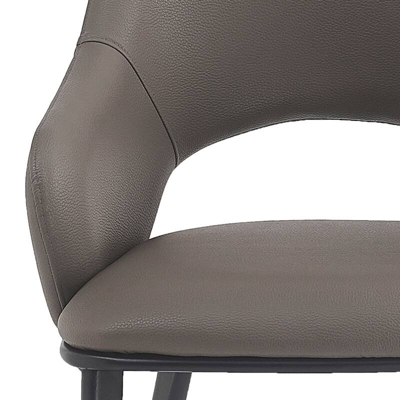 Modern Faux Leather and Metal Dining Chair, Set of 4