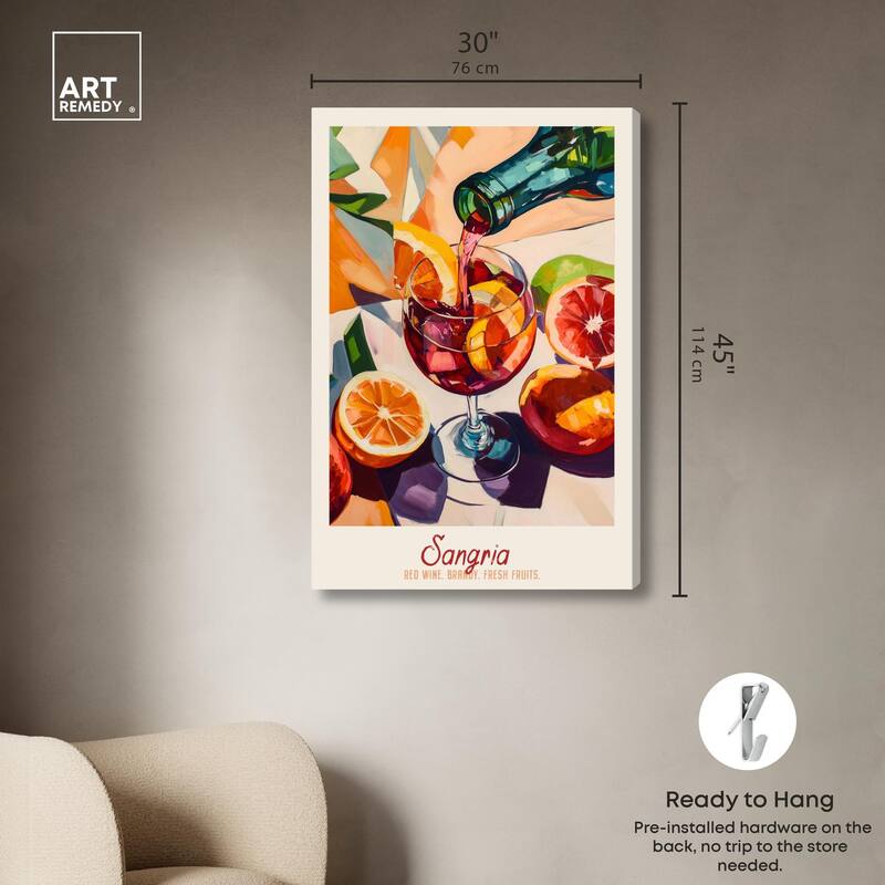 Sangria Recipe Poster Canvas by Art Remedy, Gallery Wrapped