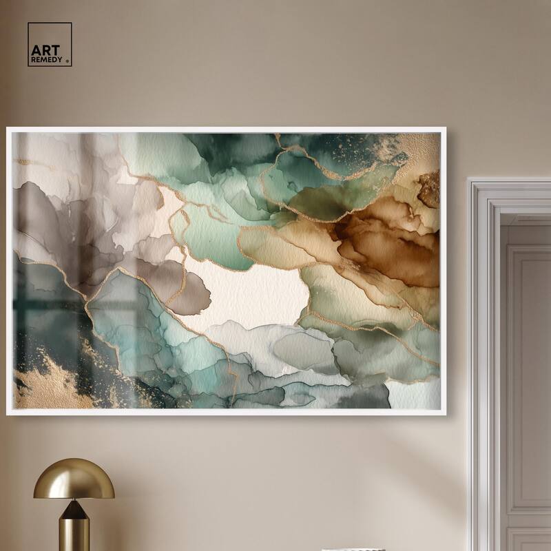 Golden Estuary II Shadowbox by Art Remedy