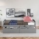 preview thumbnail 14 of 34, Twin Platform Kids Bed with 2-Drawers, Space-Saving Pine Wood Frame, Espresso