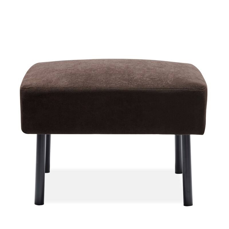 L-Shaped 2 Seater Sofa with Ottoman, Modern Polyester Fabric Loveseat Sofa, Comfy Small Couches for Small Space